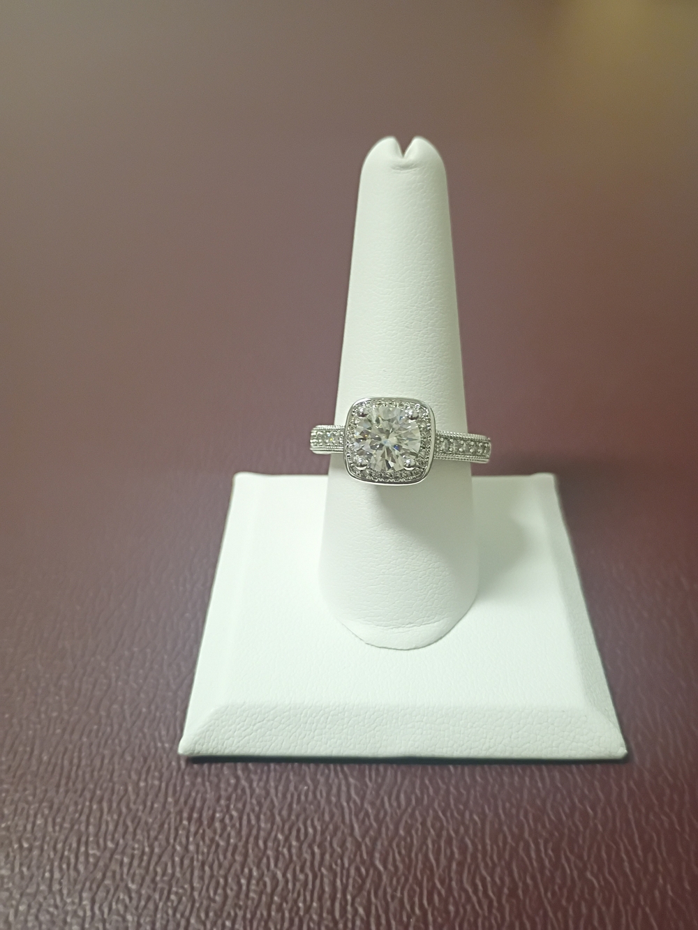 2 CT Moissanite Sterling Silver Cushion Halo Ring Size 9 – GRA